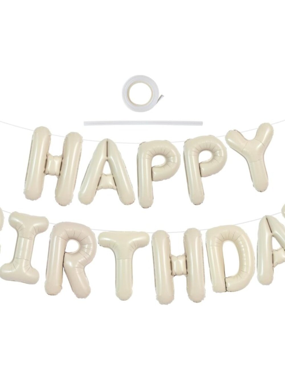16 Inch Cream White Happy Birthday Balloons Banner Decorations